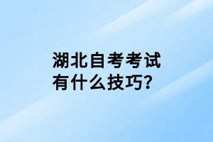 湖北自考考試有什么技巧？