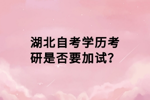 湖北自考學(xué)歷考研是否要加試？