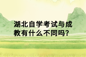 湖北自學(xué)考試與成教有什么不同嗎？