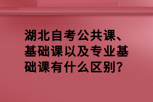 湖北自考公共課、基礎(chǔ)課以及專業(yè)基礎(chǔ)課有什么區(qū)別？