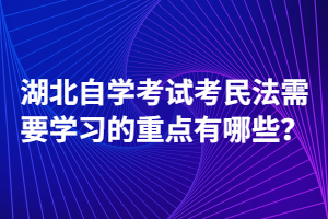 湖北自學(xué)考試考民法需要學(xué)習(xí)的重點有哪些？