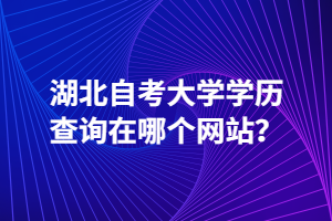 湖北自考大學(xué)學(xué)歷查詢在哪個網(wǎng)站？