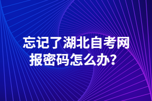 忘記了湖北自考網(wǎng)報(bào)密碼怎么辦？