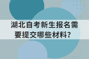 湖北自考新生報名需要提交哪些材料？