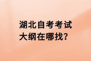 湖北自考考試大綱在哪找？