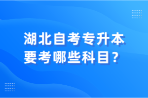 湖北自考專升本要考哪些科目？