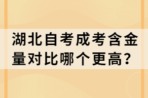 湖北自考成考含金量對比哪個更高？