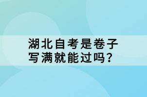 湖北自考是卷子寫滿就能過嗎？