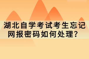 湖北自學(xué)考試考生忘記網(wǎng)報(bào)密碼如何處理？