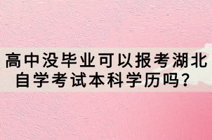 高中沒畢業(yè)可以報(bào)考湖北自學(xué)考試本科學(xué)歷嗎？