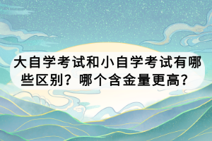 大自學(xué)考試和小自學(xué)考試有哪些區(qū)別？哪個含金量更高？