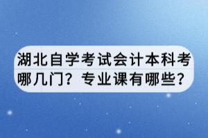 湖北自學(xué)考試會(huì)計(jì)本科考哪幾門？專業(yè)課有哪些？