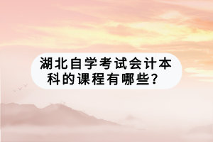 湖北自學(xué)考試會(huì)計(jì)本科的課程有哪些？