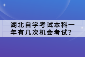 湖北自學(xué)考試本科一年有幾次機(jī)會(huì)考試？