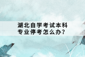 湖北自學考試本科專業(yè)?？荚趺崔k？