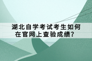 湖北自學(xué)考試考生如何在官網(wǎng)上查驗(yàn)成績(jī)？