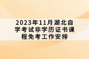 2023年11月湖北自學考試非學歷證書課程免考工作安排