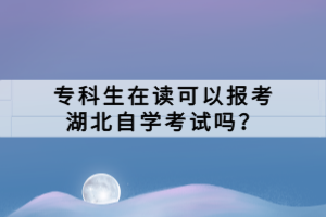 專科生在讀可以報(bào)考湖北自學(xué)考試嗎？