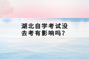 湖北自學(xué)考試沒去考有影響嗎？