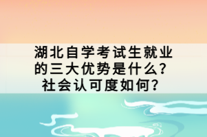 湖北自學考試生就業(yè)的三大優(yōu)勢是什么？社會認可度如何？