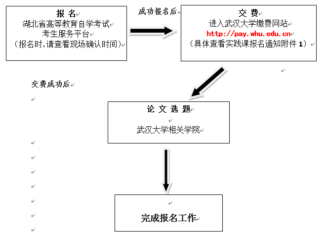 武漢大學(xué)自考實(shí)踐考核流程圖