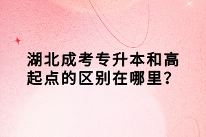 湖北成考專升本和高起點(diǎn)的區(qū)別在哪里？