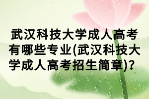 武漢科技大學(xué)成人高考有哪些專業(yè)(武漢科技大學(xué)成人高考招生簡章)？