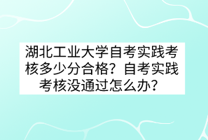 湖北工業(yè)大學自考實踐考核多少分合格？自考實踐考核沒通過怎么辦？