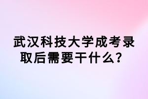 武漢科技大學(xué)成考錄取后需要干什么？