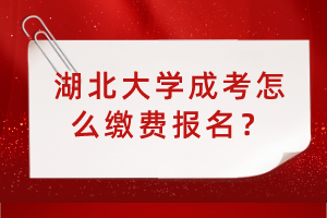 湖北大學成考怎么繳費報名？