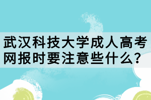 武漢科技大學(xué)成人高考網(wǎng)報(bào)時(shí)要注意些什么？