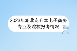 2023年湖北專升本電子商務專業(yè)及院校報考情況