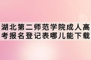 湖北第二師范學(xué)院成人高考報(bào)名登記表哪兒能下載？