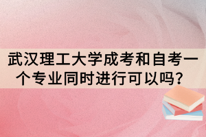 武漢理工大學(xué)成考和自考一個專業(yè)同時進行可以嗎？