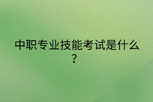 中職專業(yè)技能考試是什么？