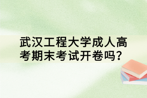 武漢工程大學(xué)成人高考期末考試開(kāi)卷嗎？