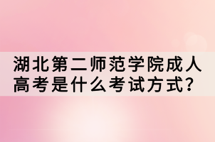 湖北第二師范學(xué)院成人高考是什么考試方式？
