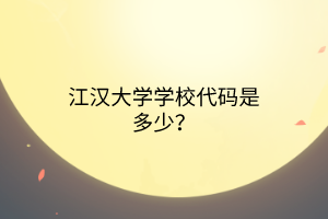 江漢大學(xué)學(xué)校代碼是多少？