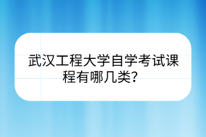 武漢工程大學(xué)自學(xué)考試課程有哪幾類？