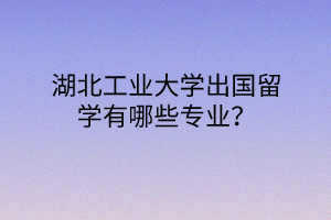 湖北工業(yè)大學出國留學有哪些專業(yè)？