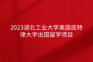 2023湖北工業(yè)大學(xué)美國底特律大學(xué)出國留學(xué)項(xiàng)目