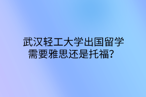 武漢輕工大學出國留學需要雅思還是托福？