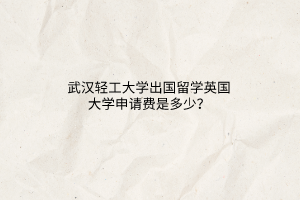 武漢輕工大學(xué)出國留學(xué)英國大學(xué)申請費(fèi)是多少？