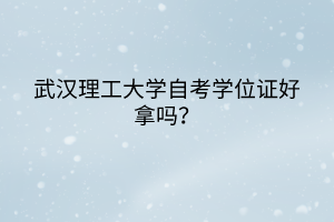 武漢理工大學(xué)自考學(xué)位證好拿嗎？