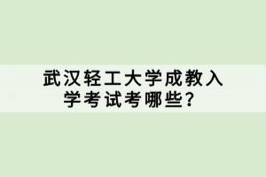 武漢輕工大學(xué)成教入學(xué)考試考哪些？