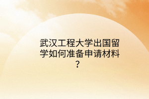 武漢工程大學(xué)出國(guó)留學(xué)如何準(zhǔn)備申請(qǐng)材料？