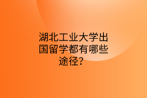 湖北工業(yè)大學(xué)出國留學(xué)都有哪些途徑？