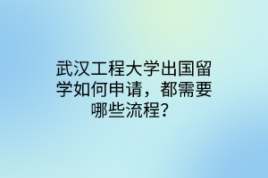 武漢工程大學出國留學如何申請，都需要哪些流程？