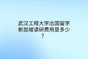 武漢工程大學(xué)出國(guó)留學(xué)新加坡讀研費(fèi)用是多少？