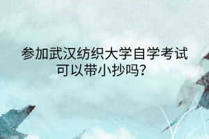 武漢紡織大學(xué)自學(xué)考試可以帶小抄嗎？